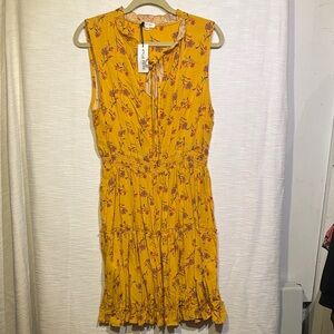 Free People Mustard Floral Midi Dress